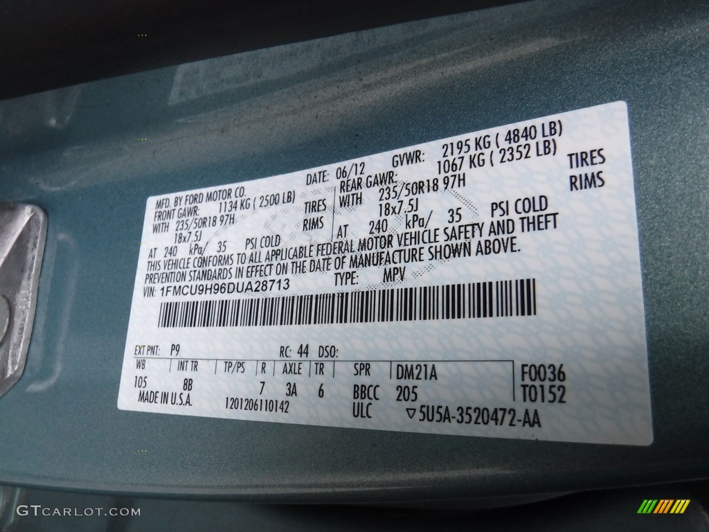 2013 Escape SEL 2.0L EcoBoost 4WD - Frosted Glass Metallic / Charcoal Black photo #26
