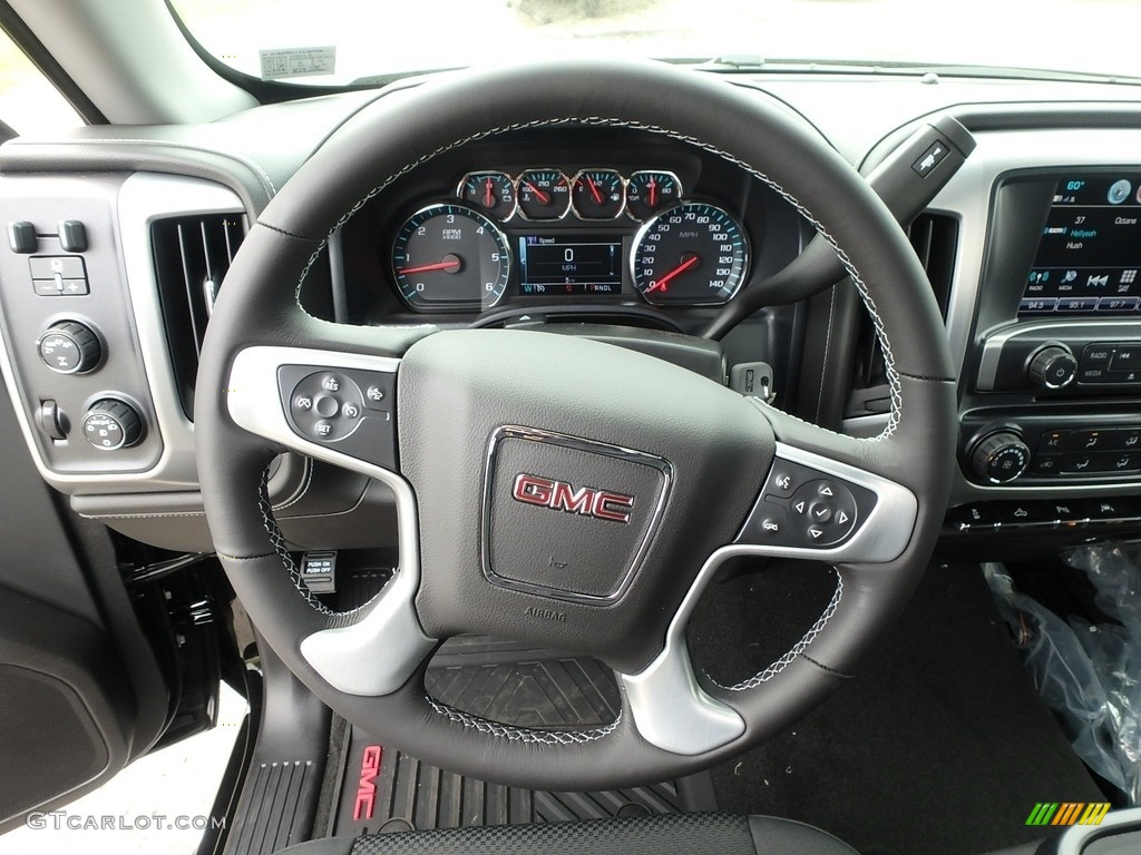 2018 GMC Sierra 1500 SLE Regular Cab 4WD Jet Black Steering Wheel Photo #127147340