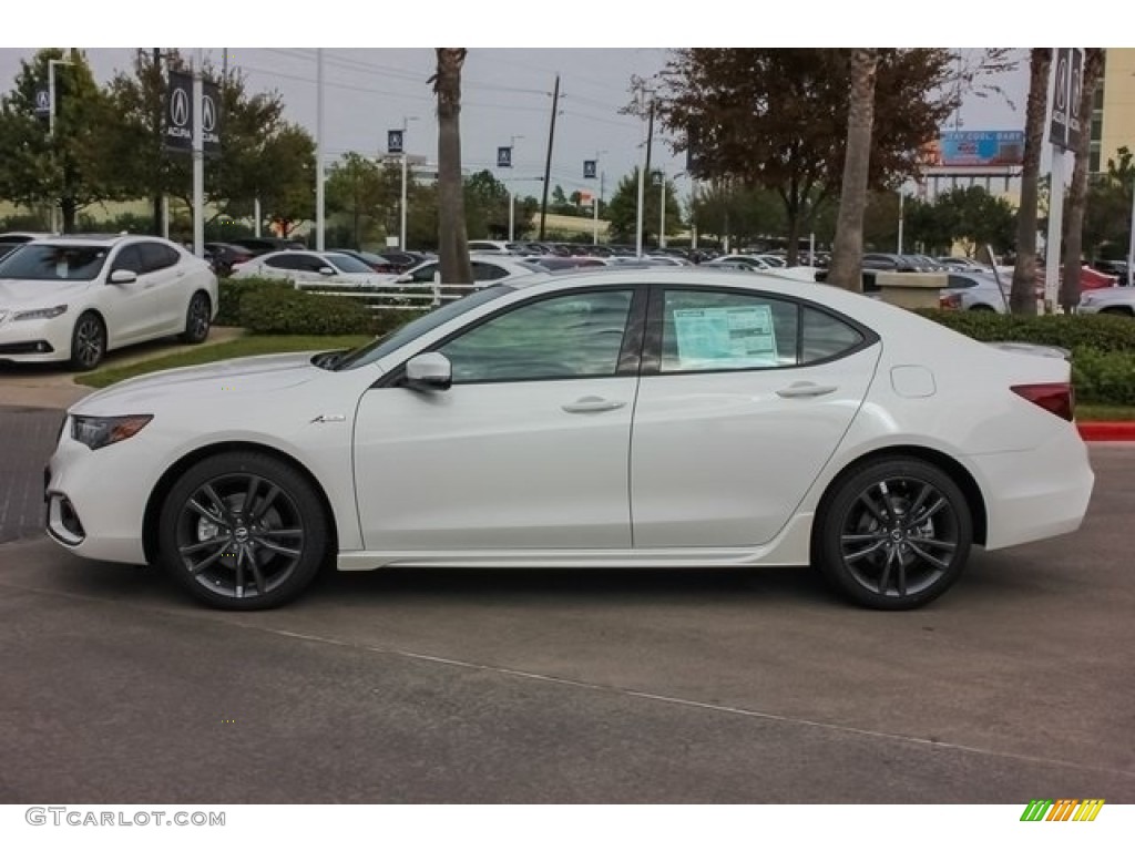 2019 TLX V6 A-Spec Sedan - Platinum White Pearl / Red photo #4