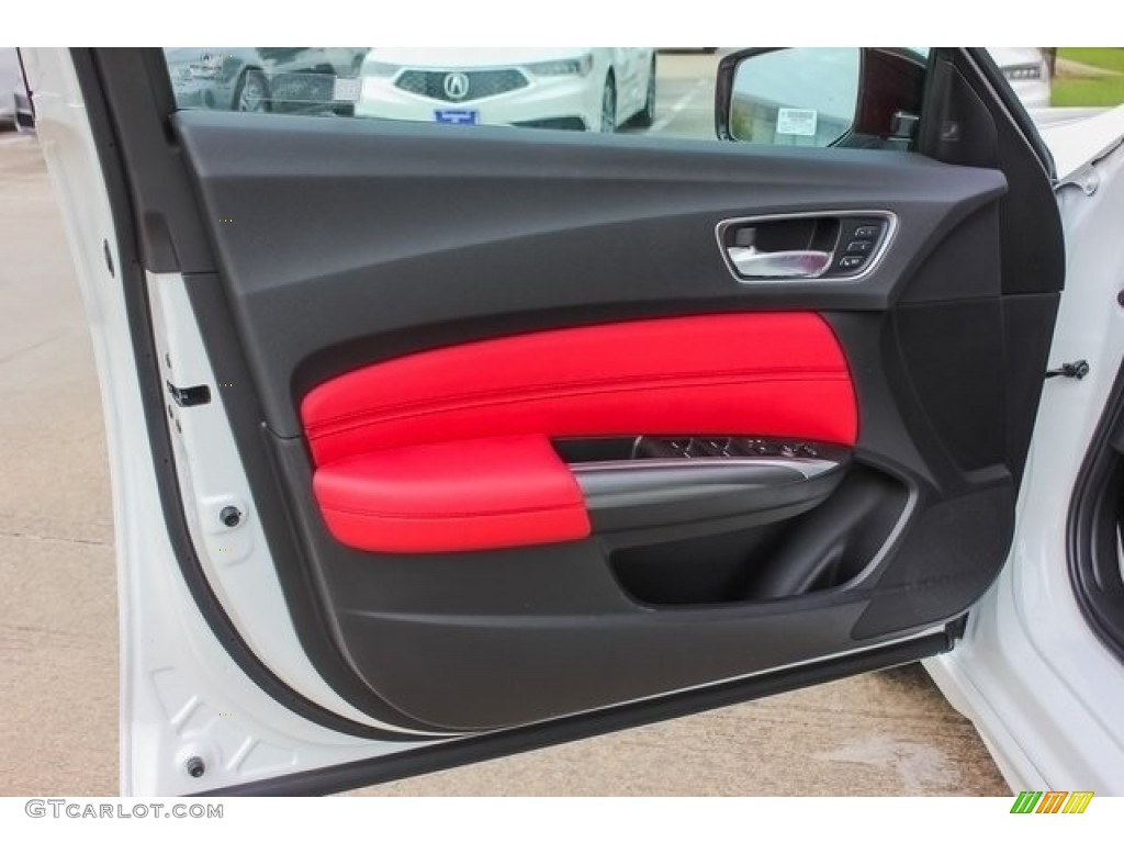 2019 Acura TLX V6 A-Spec Sedan Red Door Panel Photo #127158478