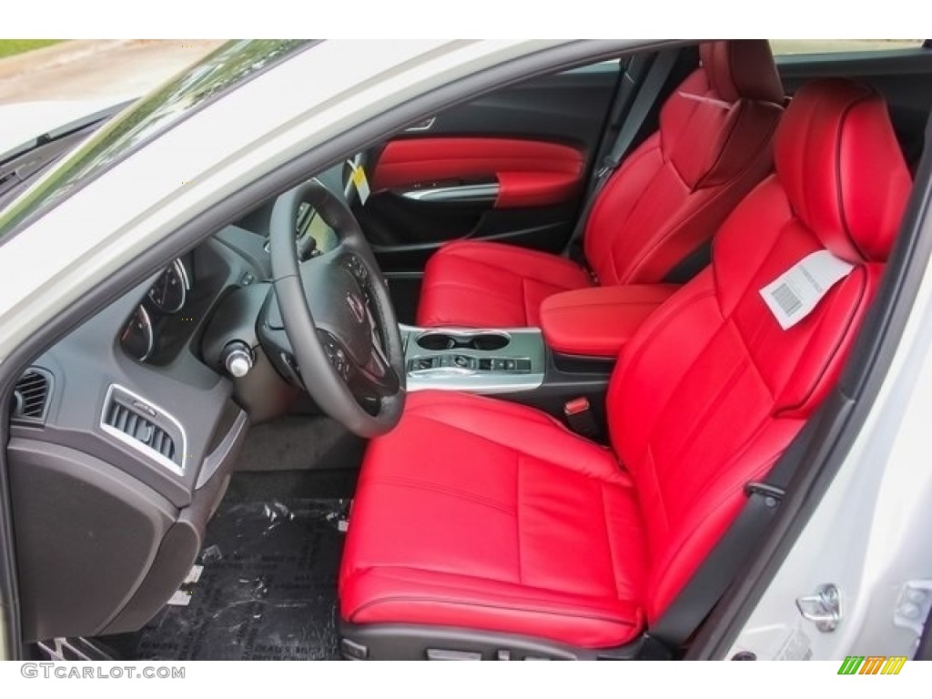 2019 TLX V6 A-Spec Sedan - Platinum White Pearl / Red photo #16