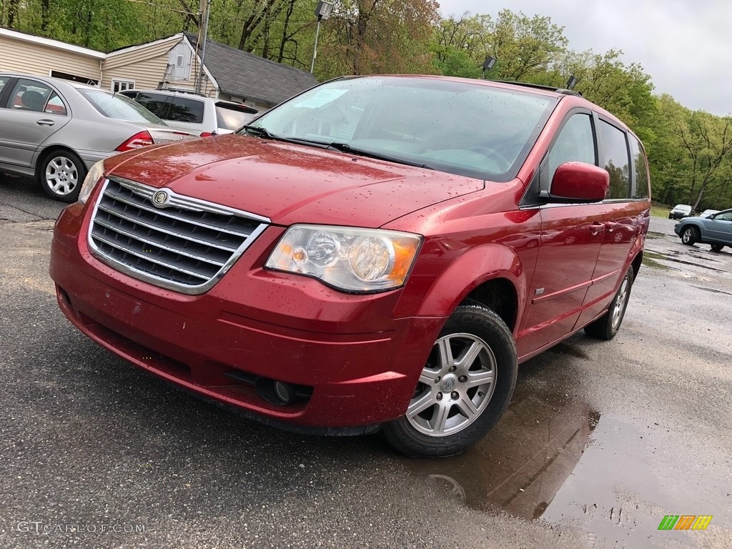2008 Town & Country Touring - Inferno Red Crystal Pearlcoat / Medium Pebble Beige/Cream photo #1
