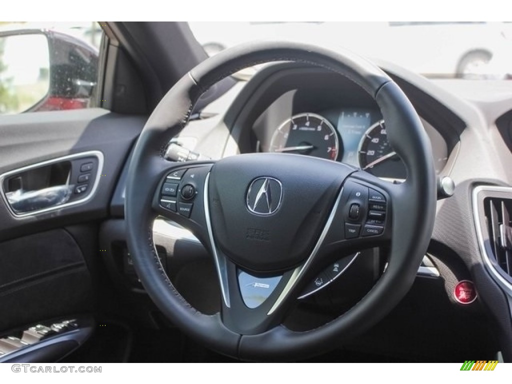 2019 Acura TLX V6 A-Spec Sedan Ebony Steering Wheel Photo #127160953