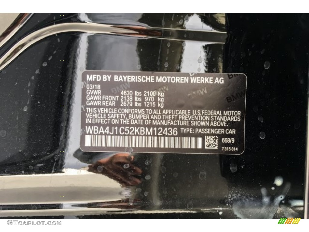 2019 4 Series Color Code 668 for Jet Black Photo #127162966