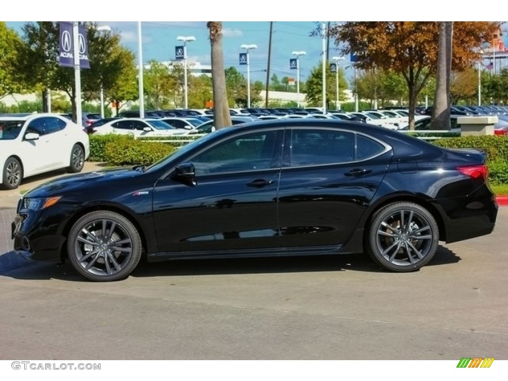 Crystal Black Pearl 2019 Acura TLX V6 A-Spec Sedan Exterior Photo #127162990