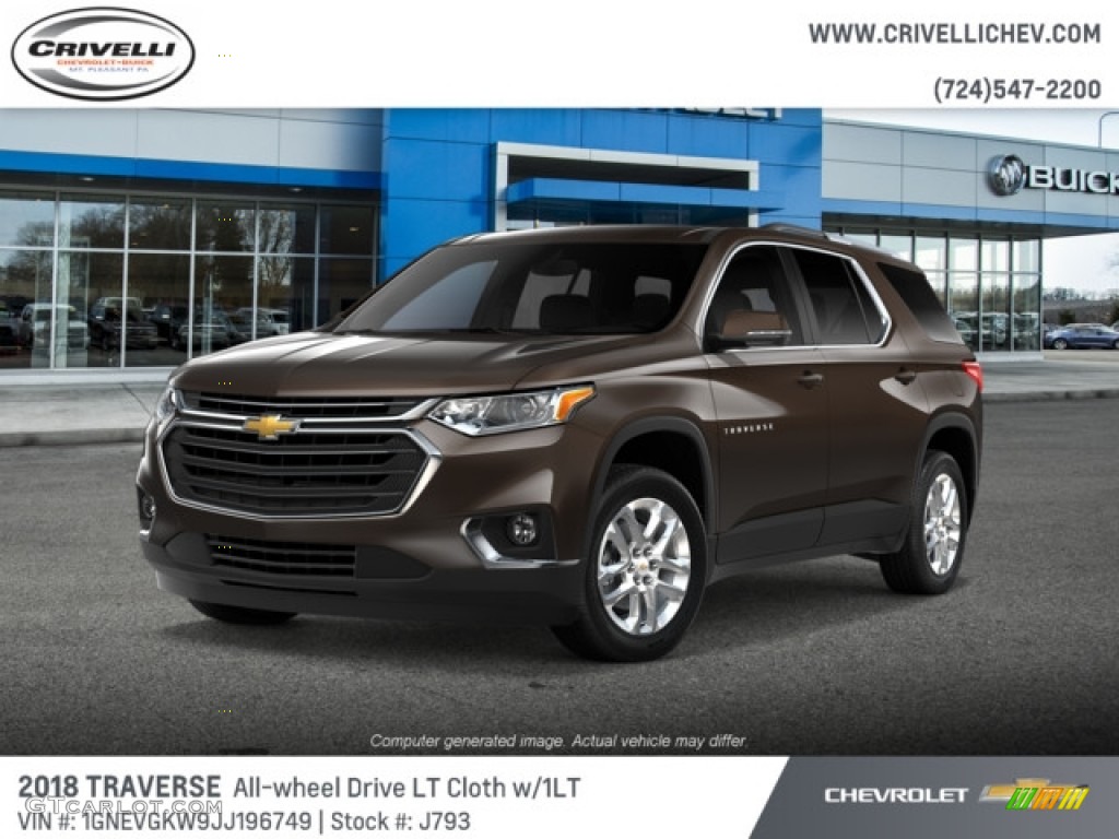 2018 Traverse LT AWD - Sable Brown Metallic / Jet Black photo #1