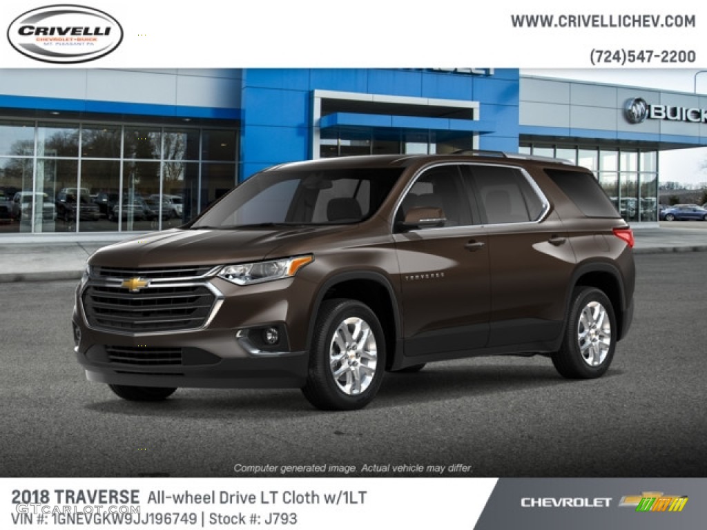 2018 Traverse LT AWD - Sable Brown Metallic / Jet Black photo #2
