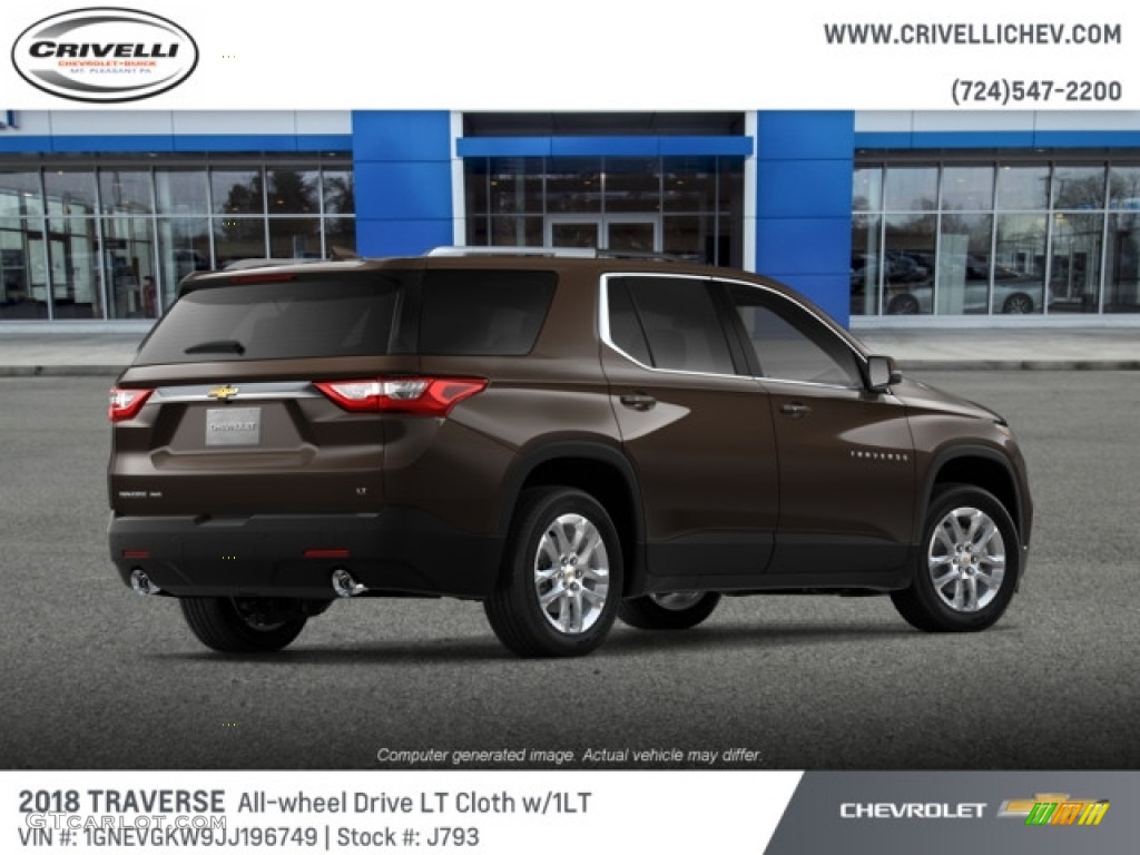 2018 Traverse LT AWD - Sable Brown Metallic / Jet Black photo #4