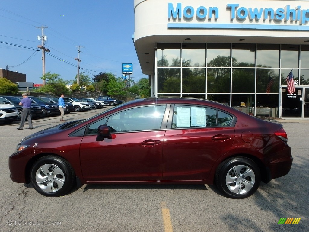 2015 Civic LX Sedan - Rallye Red / Beige photo #2