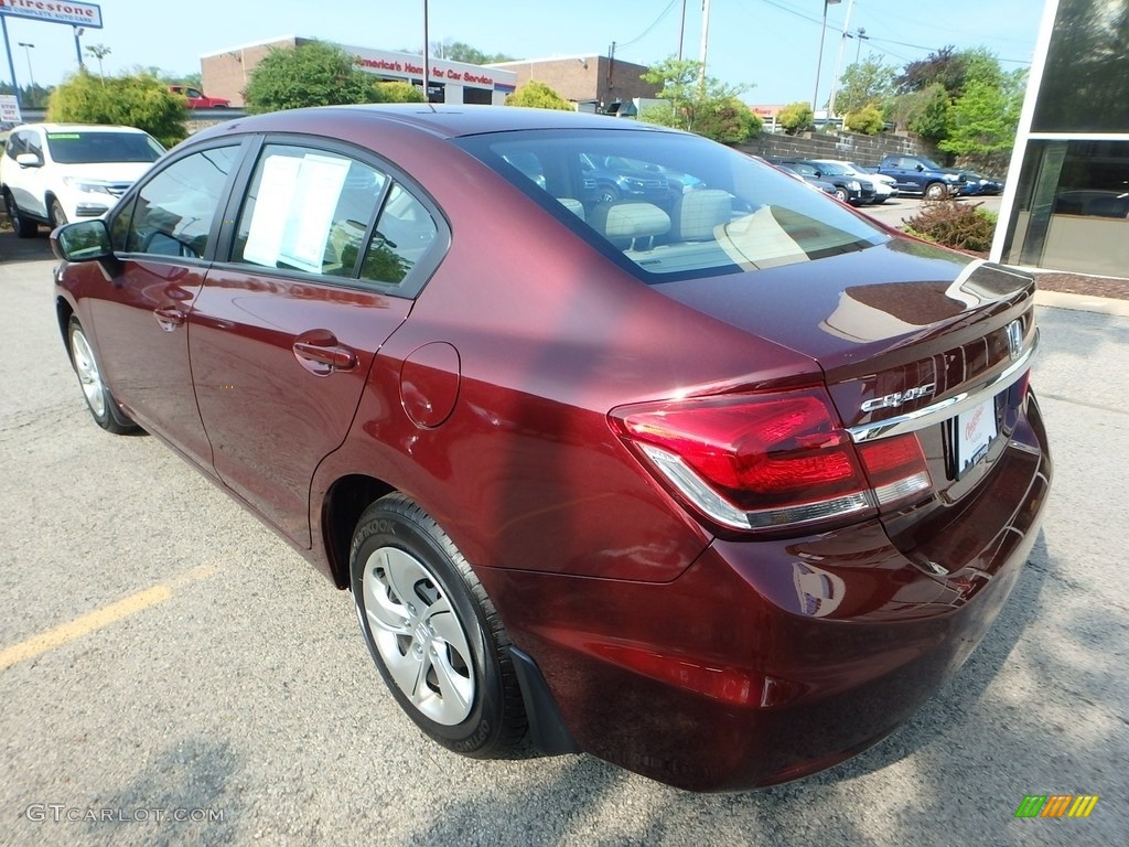 2015 Civic LX Sedan - Rallye Red / Beige photo #3