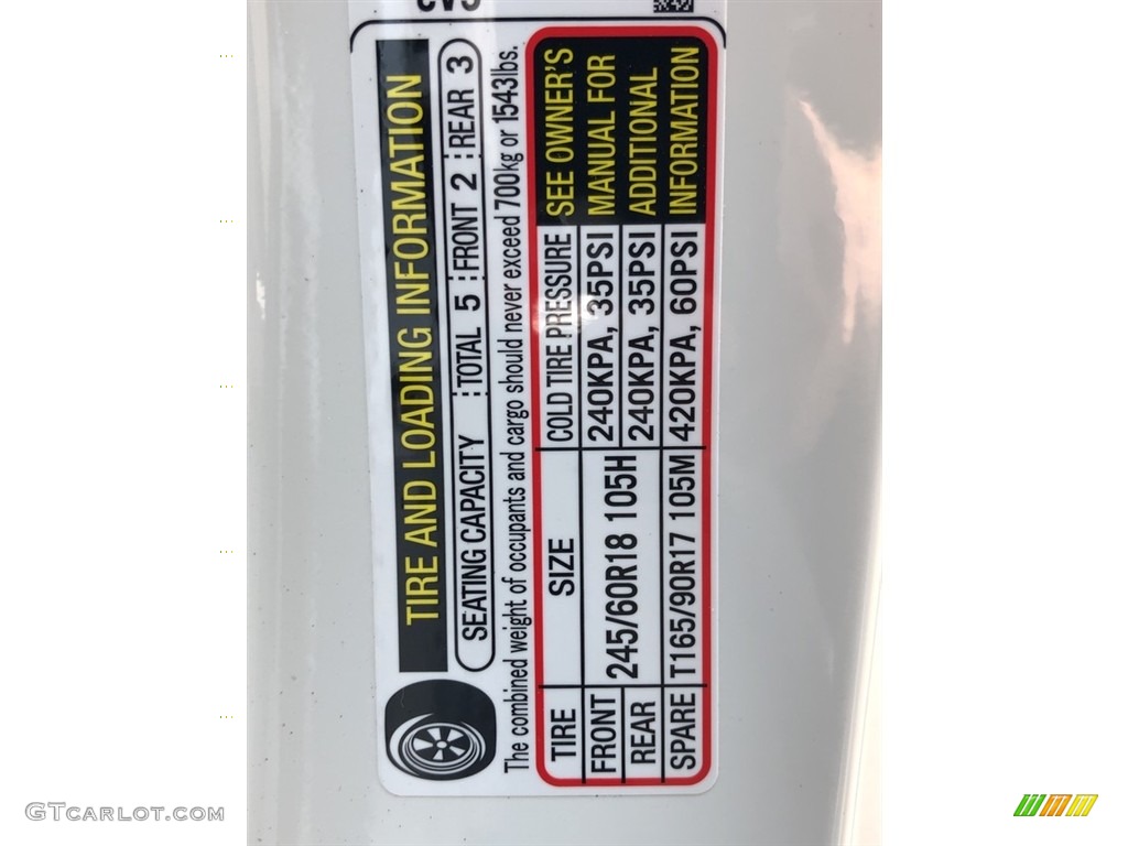 2019 Honda Ridgeline Sport AWD Info Tag Photo #127181340