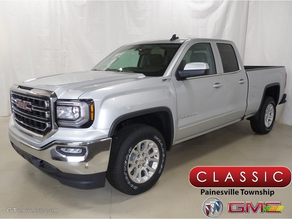 2018 Sierra 1500 SLE Double Cab 4WD - Quicksilver Metallic / Jet Black photo #1