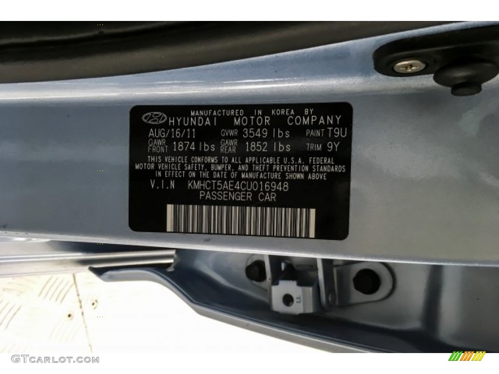 2012 Accent GS 5 Door - Clearwater Blue / Gray photo #21
