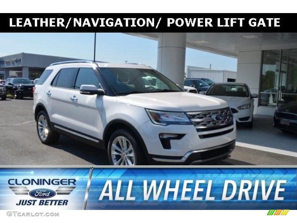 2018 Explorer Limited 4WD - White Platinum / Medium Stone photo #1