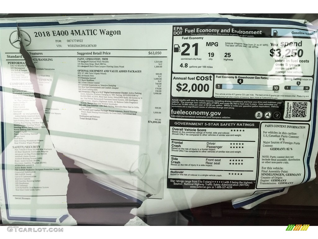 2018 E 400 4Matic Wagon - designo Diamond White Metallic / Macchiato Beige/Black photo #10