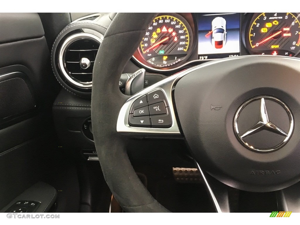2018 Mercedes-Benz AMG GT C Coupe Black Steering Wheel Photo #127204374