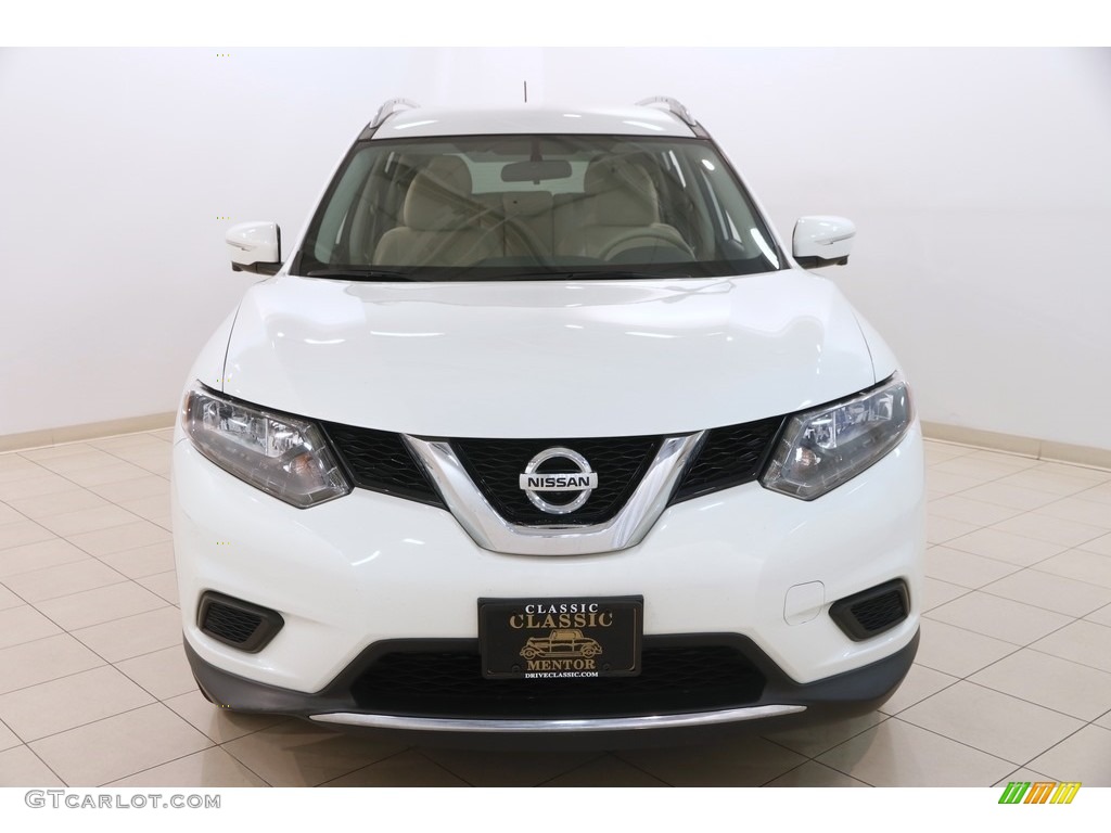 2014 Rogue SV AWD - Moonlight White / Almond photo #2
