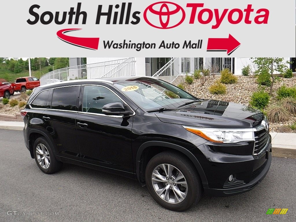 2015 Highlander XLE AWD - Attitude Black Metallic / Black photo #1