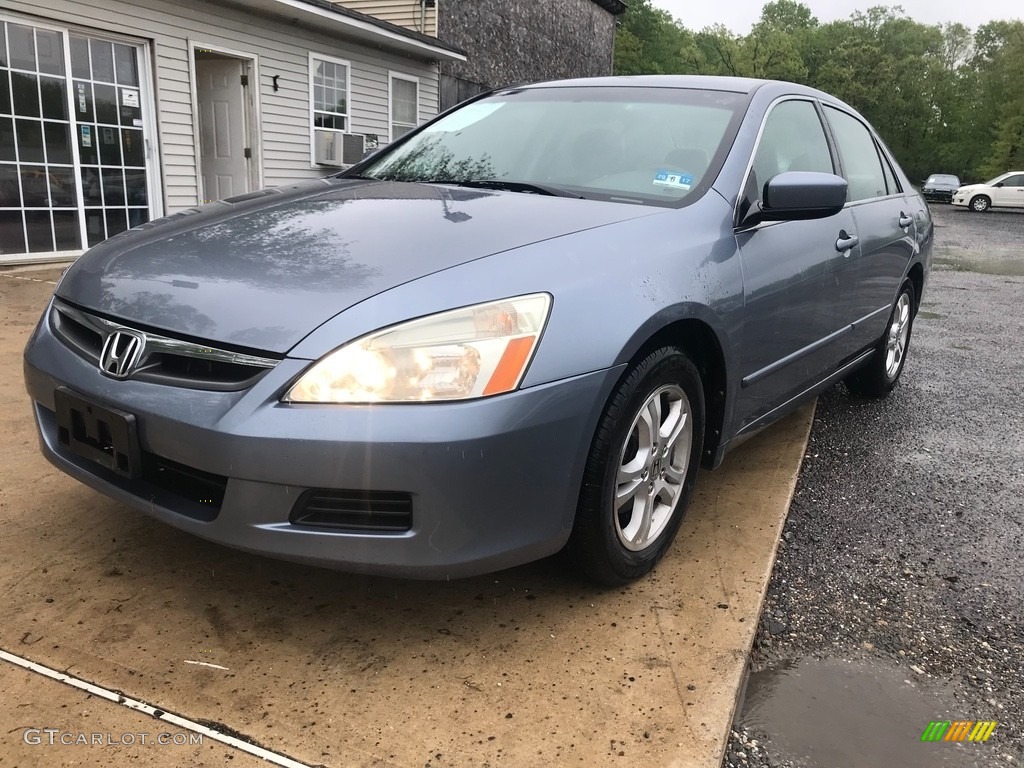 2007 Accord SE Sedan - Cool Blue Metallic / Gray photo #1