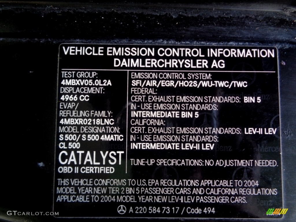 2004 S 500 4Matic Sedan - Brilliant Silver Metallic / Charcoal photo #84