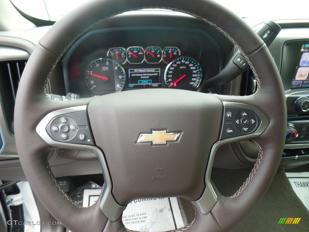 2018 Chevrolet Silverado 1500 LTZ Crew Cab 4x4 Cocoa Dune Steering Wheel Photo #127229430