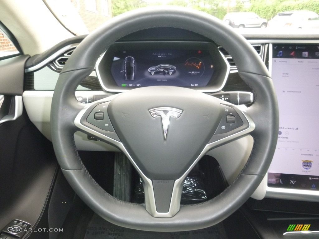 2016 Tesla Model S 90D Gray Steering Wheel Photo #127245349