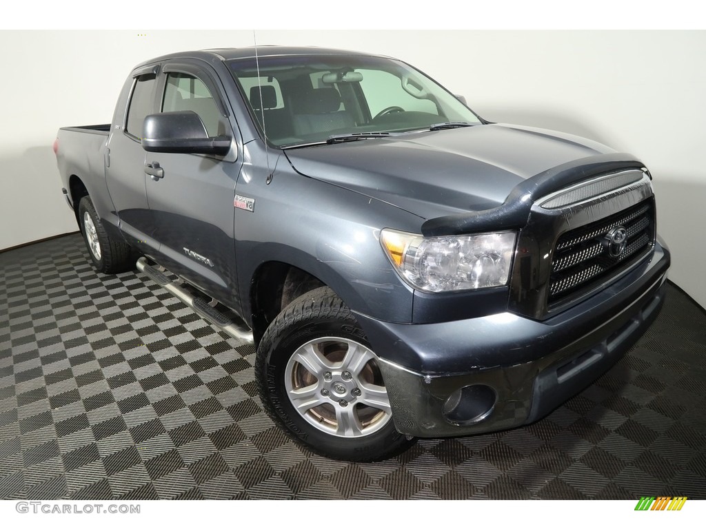 2008 Tundra SR5 Double Cab 4x4 - Slate Gray Metallic / Black photo #3