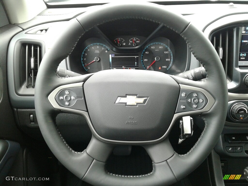 2018 Chevrolet Colorado Z71 Crew Cab Jet Black Steering Wheel Photo #127249822