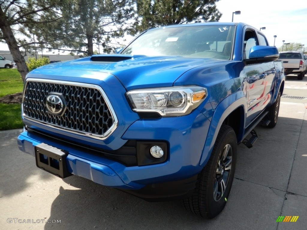 2018 Tacoma TRD Sport Double Cab 4x4 - Blazing Blue Pearl / Graphite w/Gun Metal photo #1