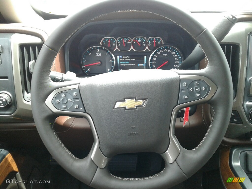 2018 Chevrolet Silverado 1500 High Country Crew Cab High Country Saddle Steering Wheel Photo #127250737