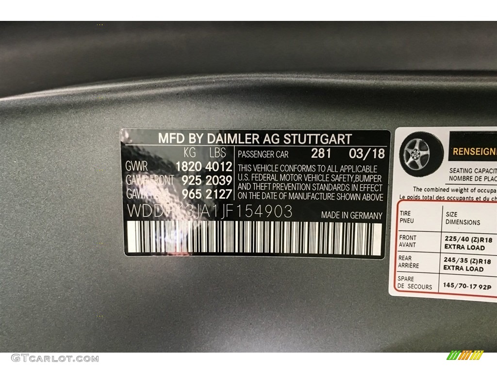 2018 Mercedes-Benz SLC 300 Roadster Parts Photos