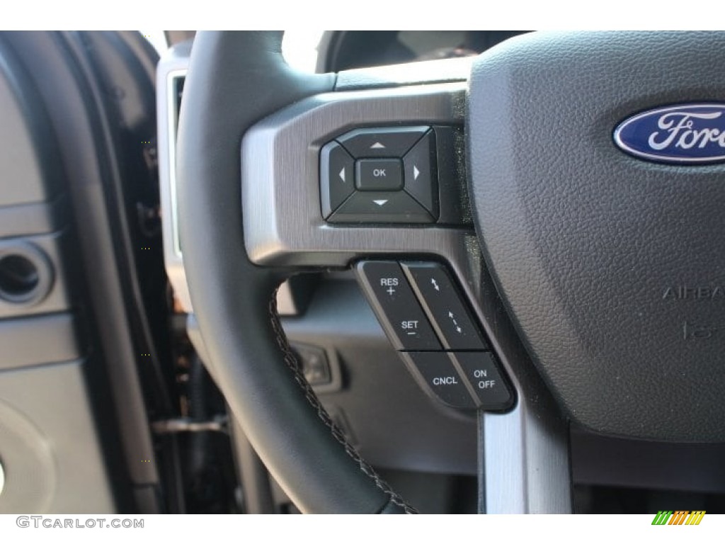 2018 Ford Expedition Platinum Max Ebony Steering Wheel Photo #127267098