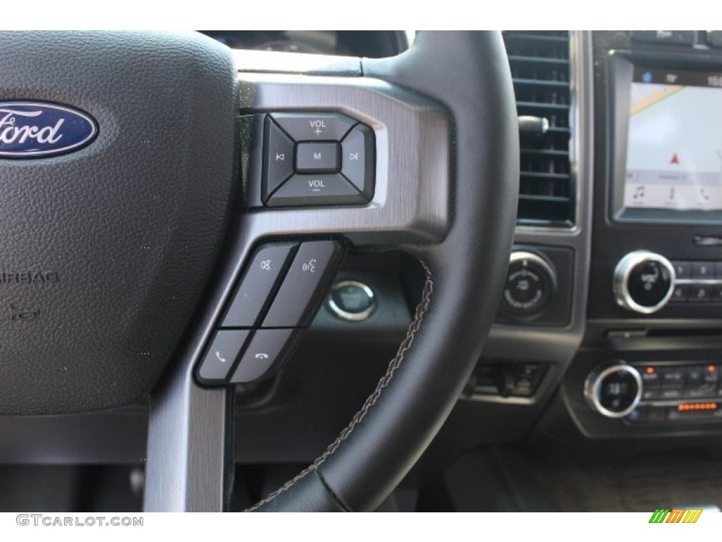 2018 Ford Expedition Platinum Max Ebony Steering Wheel Photo #127267110