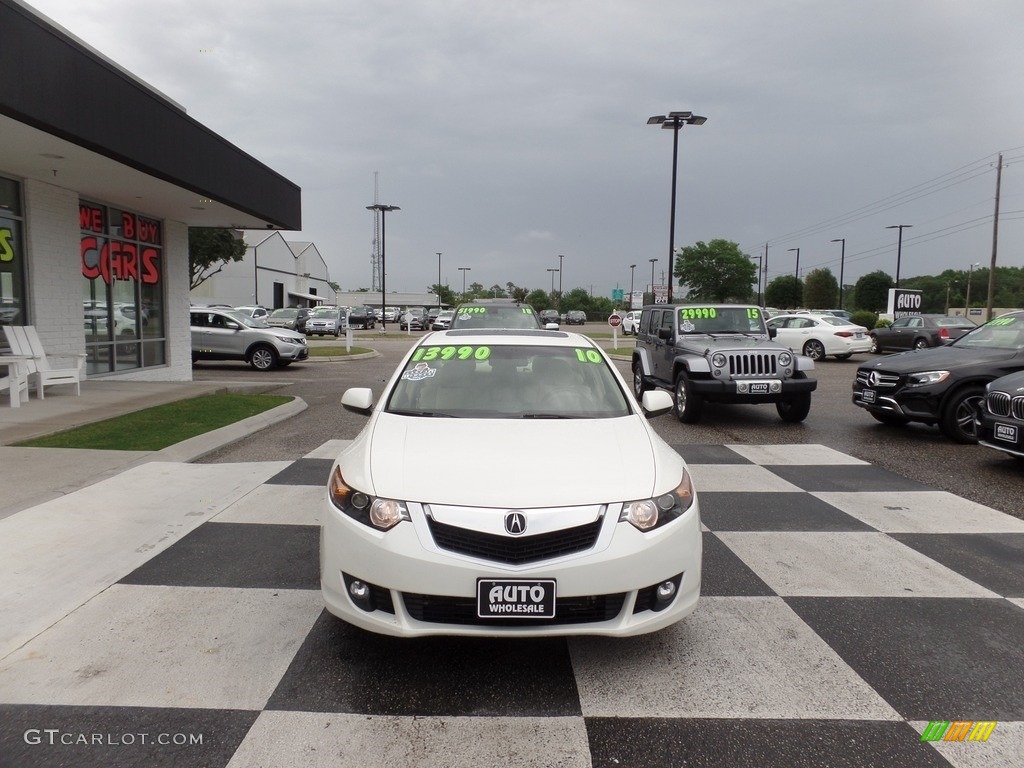 2010 TSX V6 Sedan - Premium White Pearl / Parchment photo #2