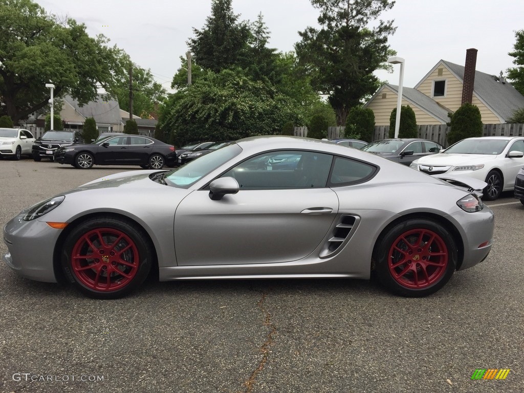 2017 718 Cayman  - GT Silver Metallic / Black/Bordeaux Red photo #7