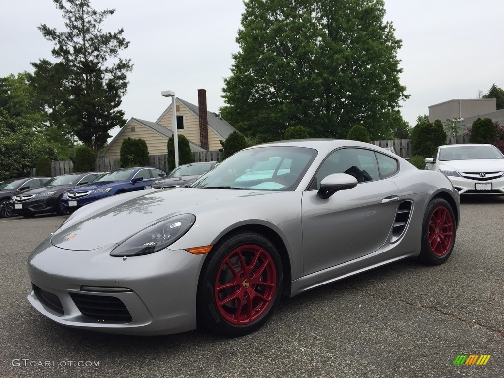 2017 718 Cayman  - GT Silver Metallic / Black/Bordeaux Red photo #8