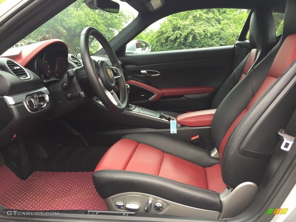 Black/Bordeaux Red Interior 2017 Porsche 718 Cayman Standard 718 Cayman Model Photo #127273623