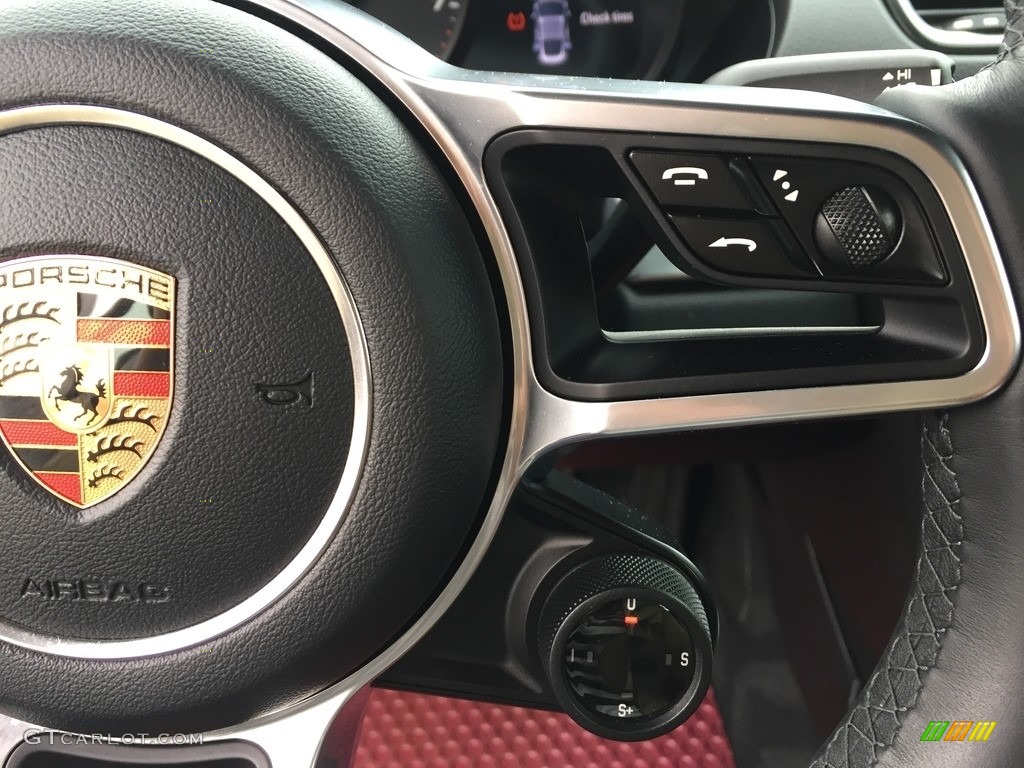 2017 Porsche 718 Cayman Standard 718 Cayman Model Black/Bordeaux Red Steering Wheel Photo #127273695