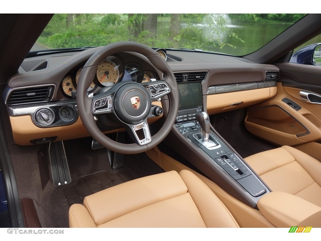 Espresso/Cognac Natural Interior 2018 Porsche 911 Turbo S Cabriolet Photo #127283740