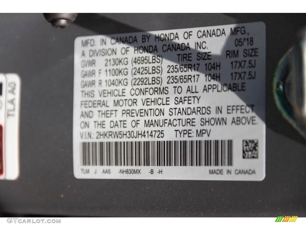2018 CR-V LX - Lunar Silver Metallic / Gray photo #27