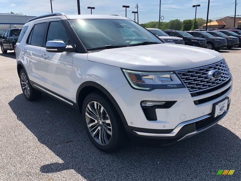 2018 Explorer Platinum 4WD - White Platinum / Ebony Black photo #3