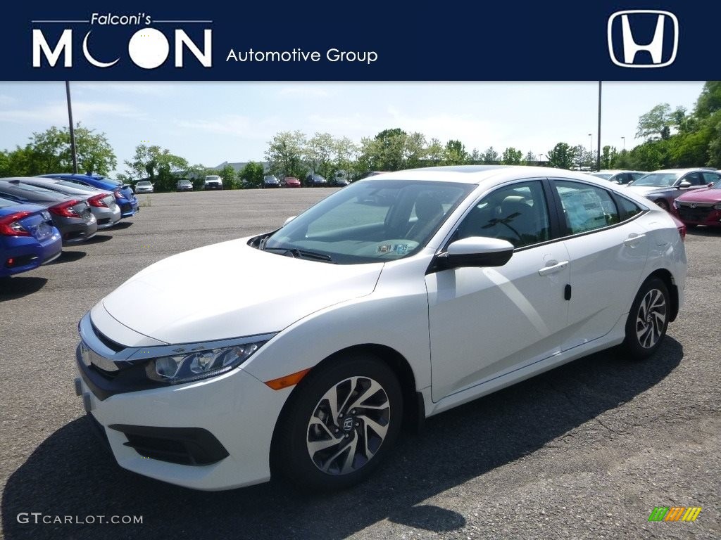 2018 Civic EX Sedan - White Orchid Pearl / Gray photo #1