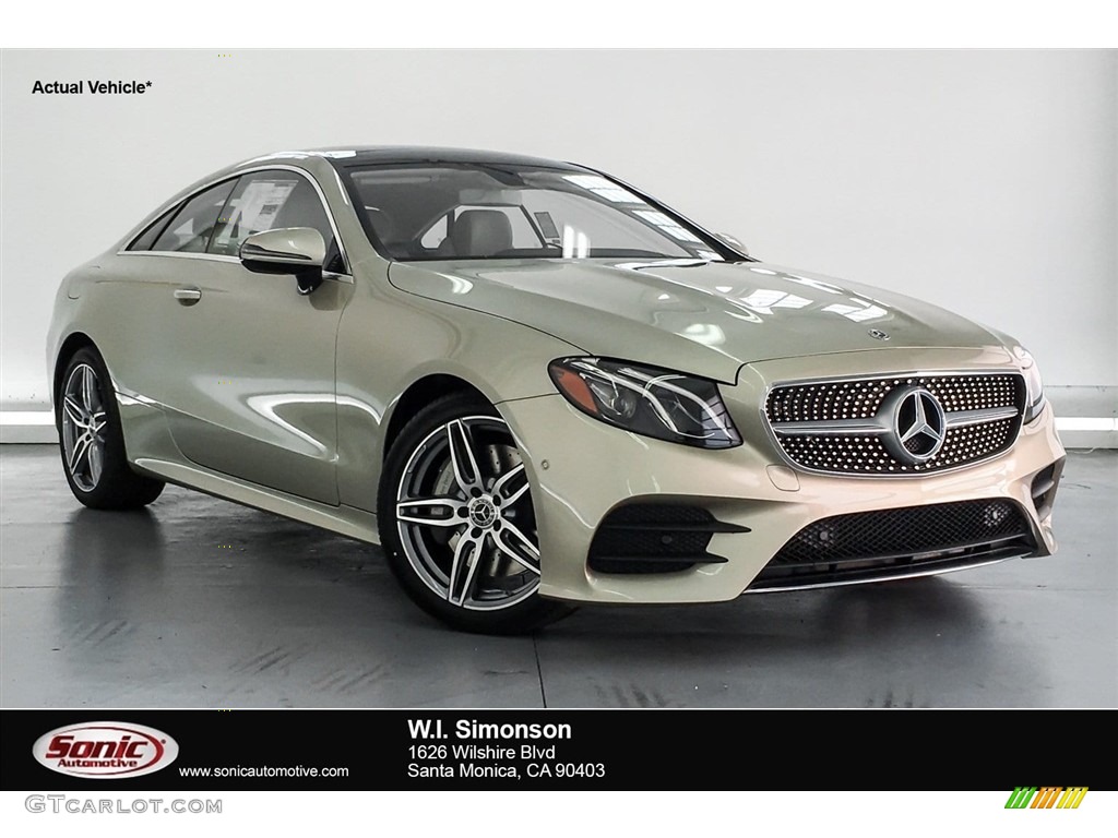 2018 E 400 Coupe - Dune Silver Metallic / Macchiato Beige/Espresso Brown photo #1