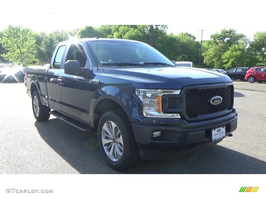 2018 F150 STX SuperCab 4x4 - Blue Jeans / Black photo #1