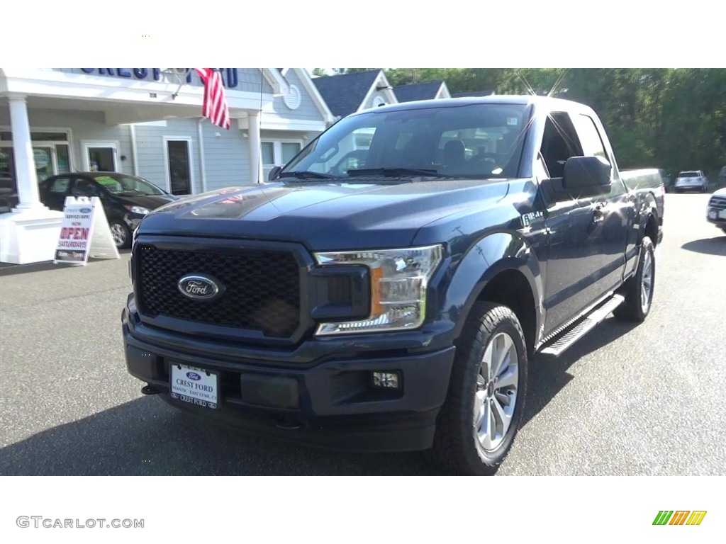 2018 F150 STX SuperCab 4x4 - Blue Jeans / Black photo #8