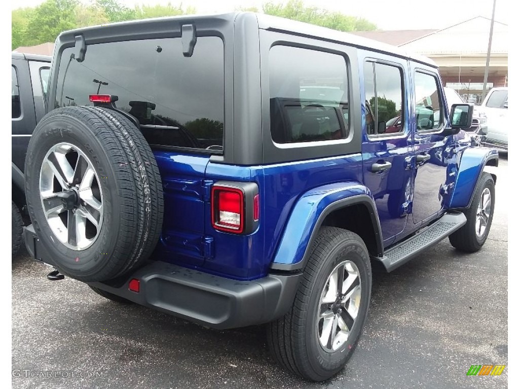 2018 Wrangler Unlimited Sahara 4x4 - Ocean Blue Metallic / Black photo #2