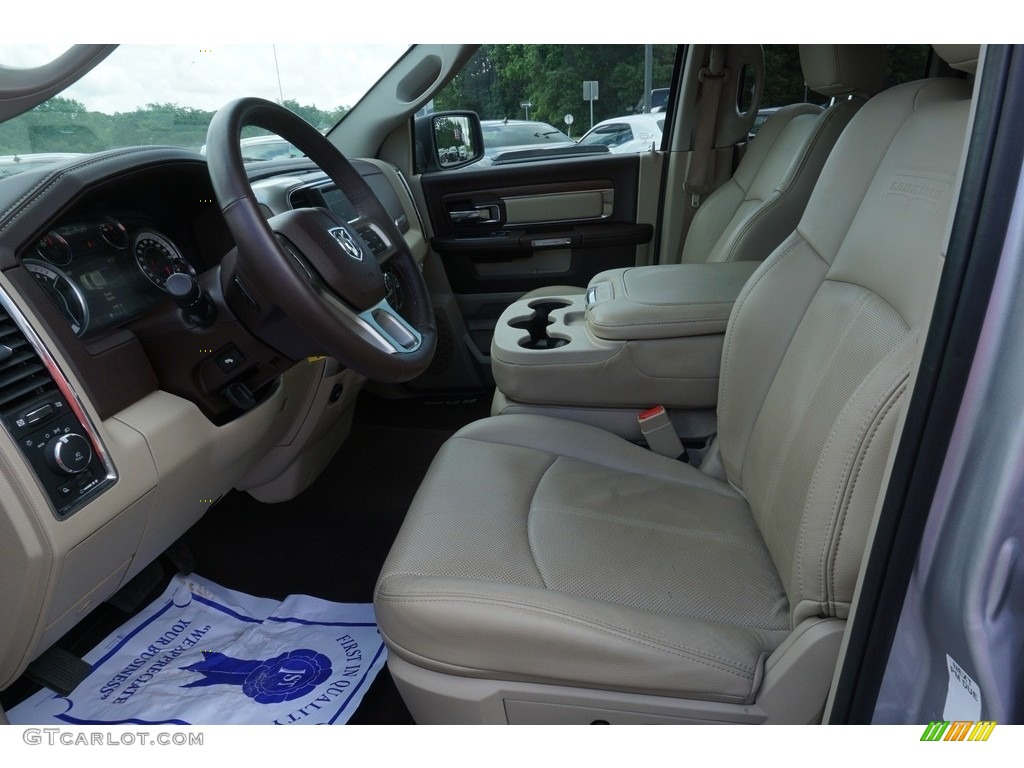 2018 1500 Laramie Quad Cab 4x4 - Bright Silver Metallic / Canyon Brown/Light Frost Beige photo #4