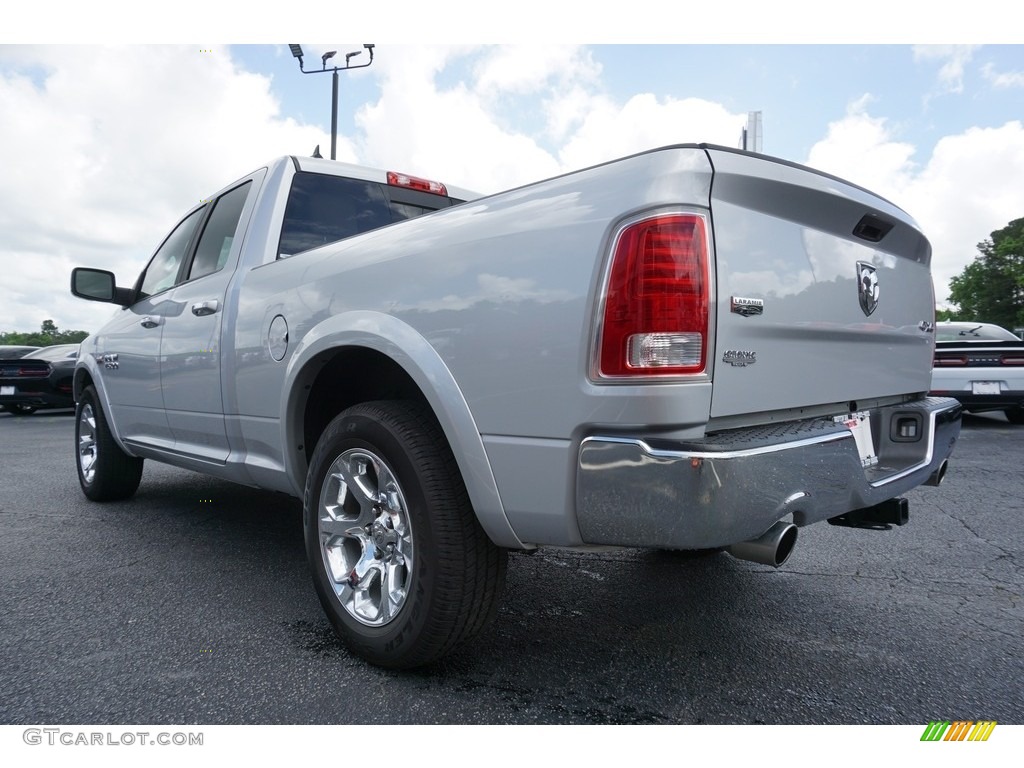 2018 1500 Laramie Quad Cab 4x4 - Bright Silver Metallic / Canyon Brown/Light Frost Beige photo #11
