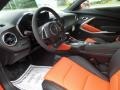 2018 Chevrolet Camaro Jet Black/Orange Accents Interior Front Seat Photo