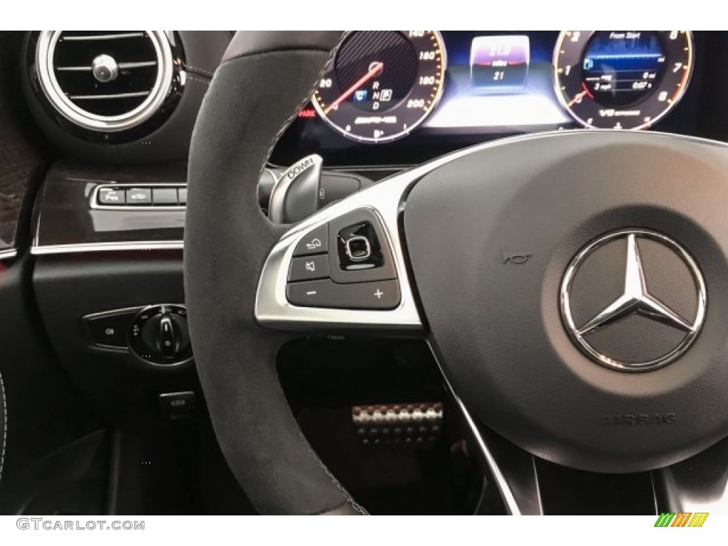 2018 Mercedes-Benz E AMG 63 S 4Matic Black Steering Wheel Photo #127351049